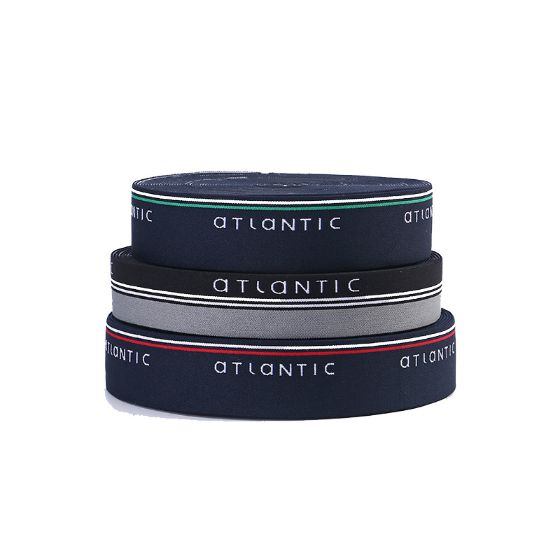 电脑提字提花松紧带 高弹力无梭内衣裤织带 彩色双面尼龙松紧带