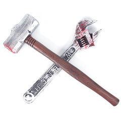 Halloween Hammer Wrench Decorations, Prank Joke Gag Gift, Prop Weapon, Funny Gimmick, Horror Hand Axe