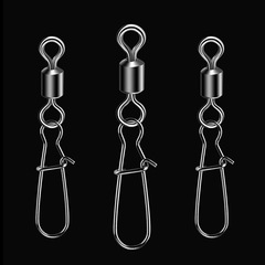 304 Stainless Steel American Swivel Ring + Reinforced Pin High Tensile Multiple Sizes Connector Fishing Accessories Fishing Gear