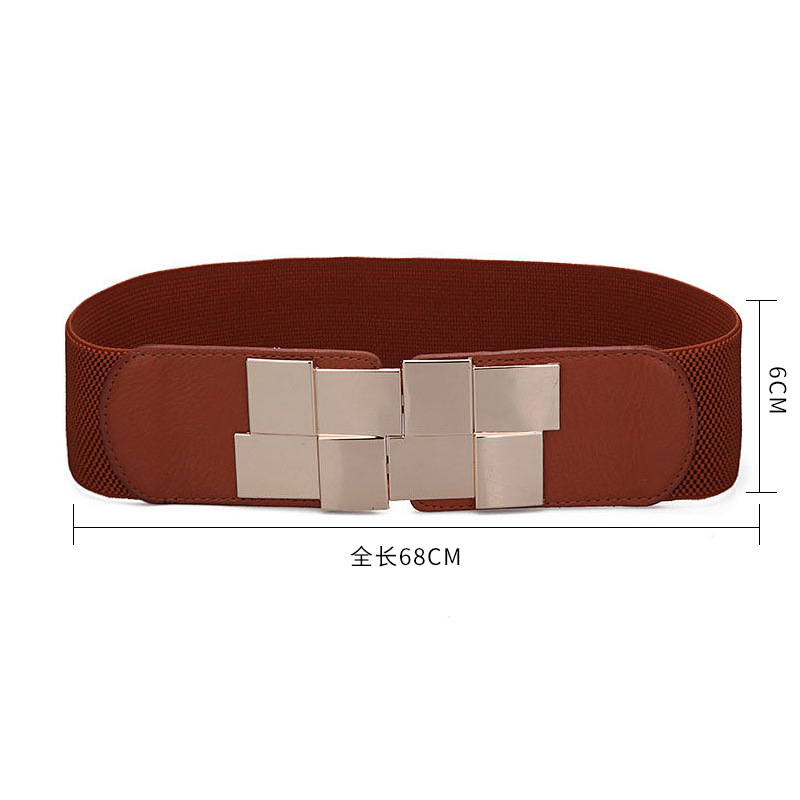 Nueva moda decorativo elástico cinturón ancho negro de las mujeres estilo coreano cuerpo que forma el vestido cintura sello Super ancho verano