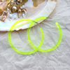 The same exaggerated nightclub wind C -shaped half -circle acrylic semi -transparent fluorescent earrings earrings wholesale