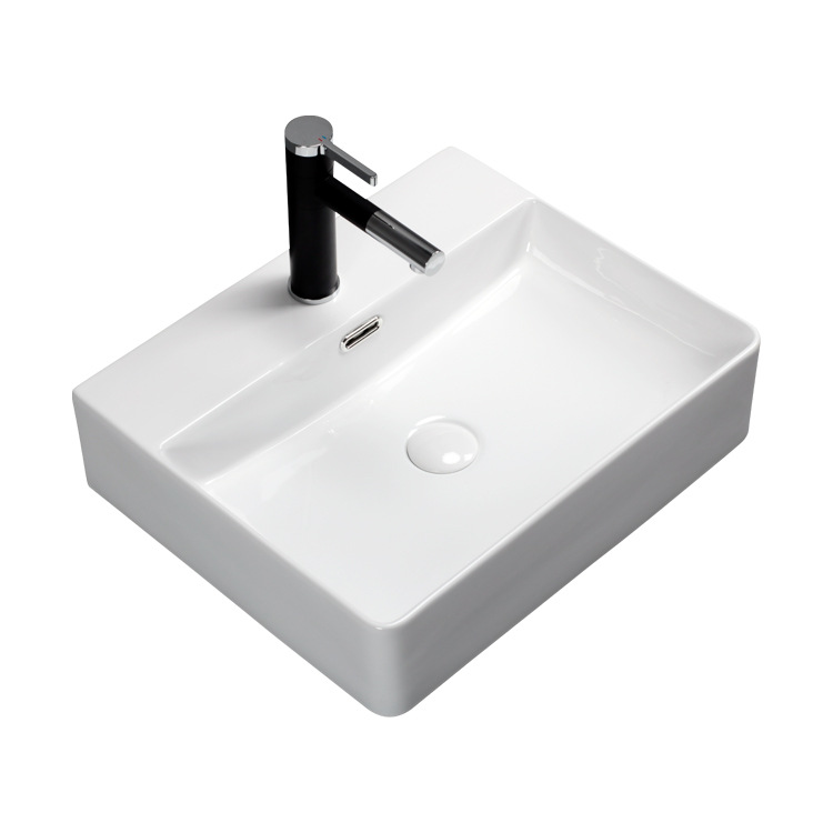 Hengying lavabo Cuenca del arte cuadrado de cerámica con grifo agujero simple moda esquina redondeada