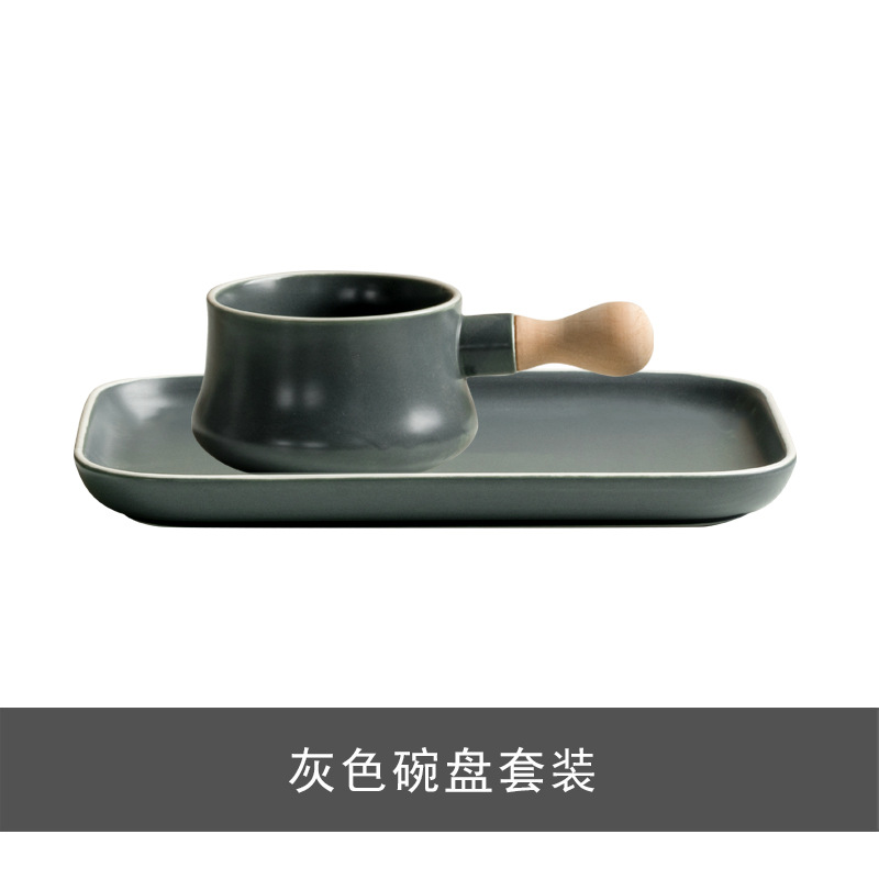 Plato de desayuno japonés creativo de una persona plato de cerámica plato de postre casero plato de platos de comidas occidentales set de cubiertos image 7