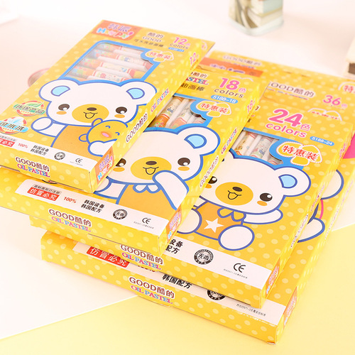 Cartoon colored painting 12 colors 24 colors 36 colors oil pastels children's doodle crayons wholesale student learning supplies T