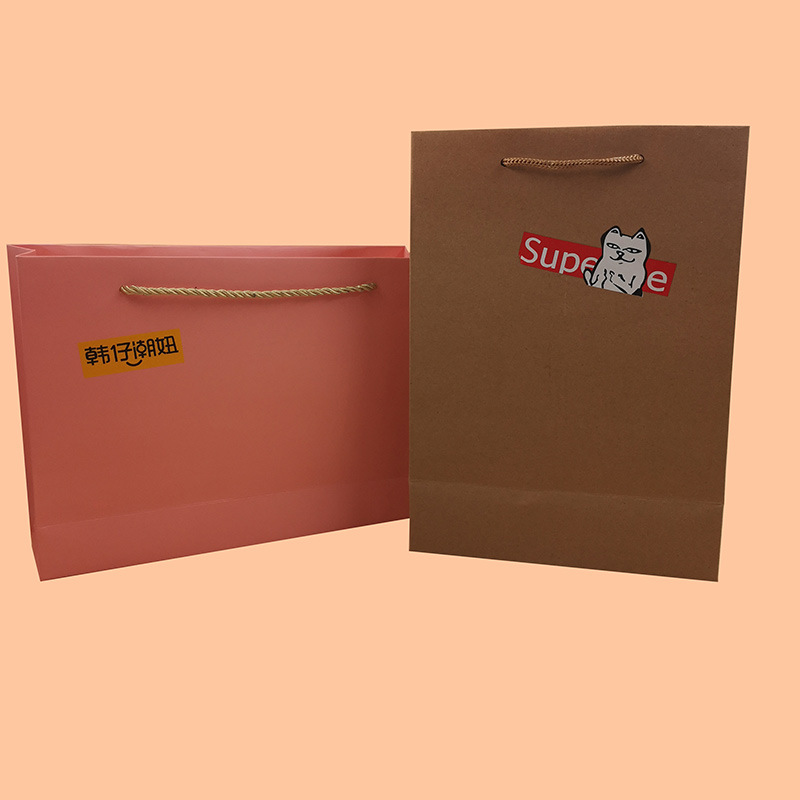 批发牛皮纸手提袋纸质购物袋商场服装袋外卖打包手提袋