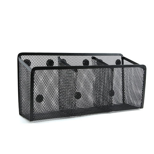 Amazon's best-selling metal iron mesh office home cultural and creative supplies storage stationery magnetic two-grid square pen holder creative