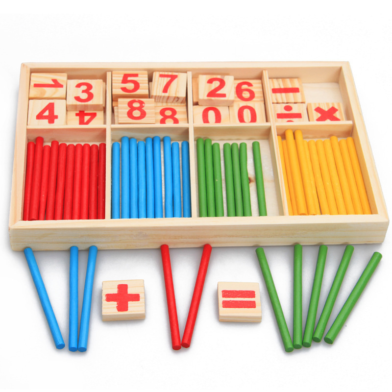 Directo de fábrica de madera para niños contando palo kindergarten Montessori matemáticas enseñanza ayuda bebé educación temprana digital stick Juguetes