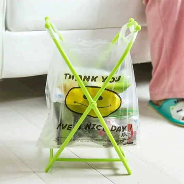 Portable Garbage Bag Shelf Simple Foldable Floor Stand Kitchen Handbag Hanging Shelf Foreign Trade Cross-border Exclusive