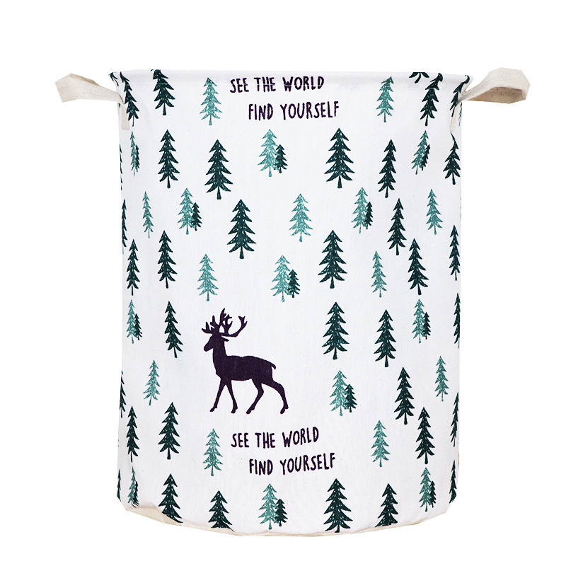 Cesta de lavandería para el hogar canasta de lavandería de tela de lino de algodón canasta de lavandería plegable impermeable grande canasta de almacenamiento de juguetes de ropa sucia