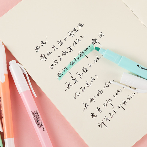 6-color double-head highlighter set watercolor pen cultural supplies creative marker pen double-head color pen
