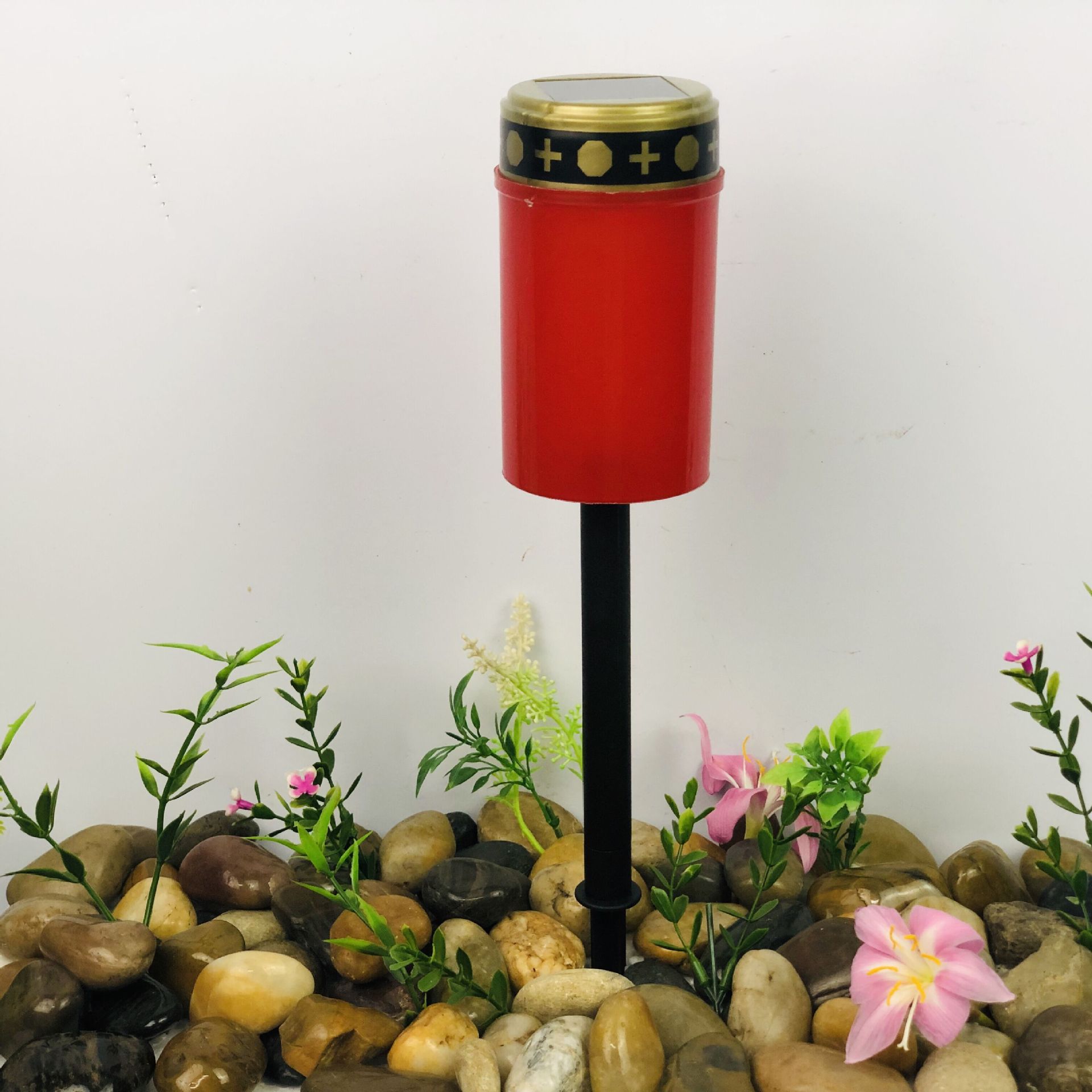 LED luz que acampa al aire libre impermeable solar luz de la vela cementerio dolor Memorial luz Amazon caliente DIY