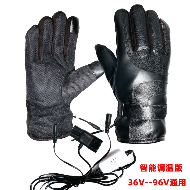 Heating gloves winter electric heating electric car USB motorcycle cross-border leather warm men's riding electric heating gloves