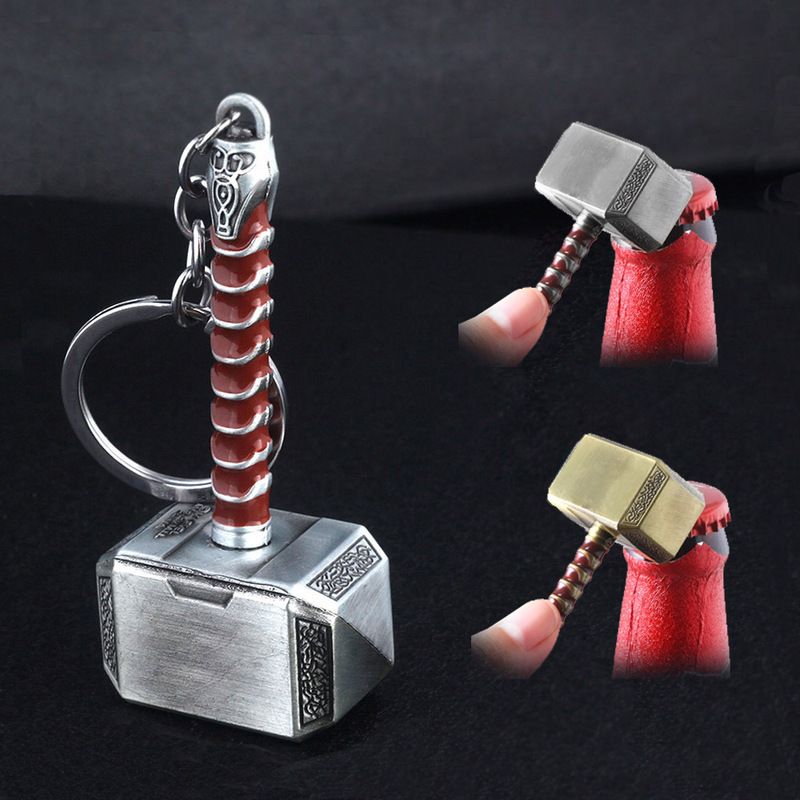 Film and Television Peripheral Thor's Hammer Bottle Opener Keychain Creative Alloy Bottle Opener Metal Pendant Thor's Hammer Film and Television Peripheral Thor's Hammer Bottle Opener Keychain Creative Alloy Bottle Opener Metal Pendant Thor's Hammer