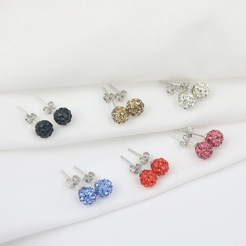 Модные серьги, проба серебра 925, инкрустирован diamond, простой и элегантный дизайн, оптовая продажа