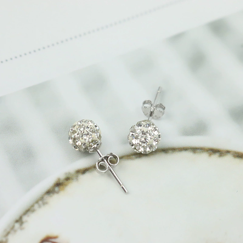 Модные серьги, проба серебра 925, инкрустирован diamond, простой и элегантный дизайн, оптовая продажа