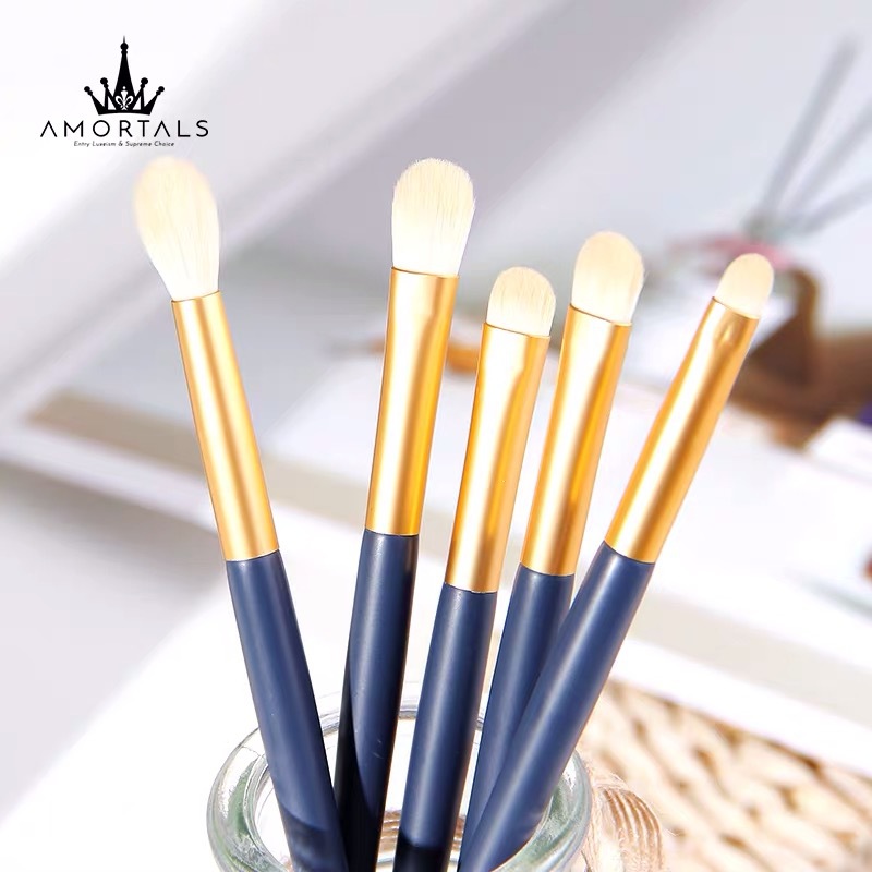 尔木萄眼部化妆刷五件套刷散粉刷眼影刷学生款便携工具木柄眼刷葡