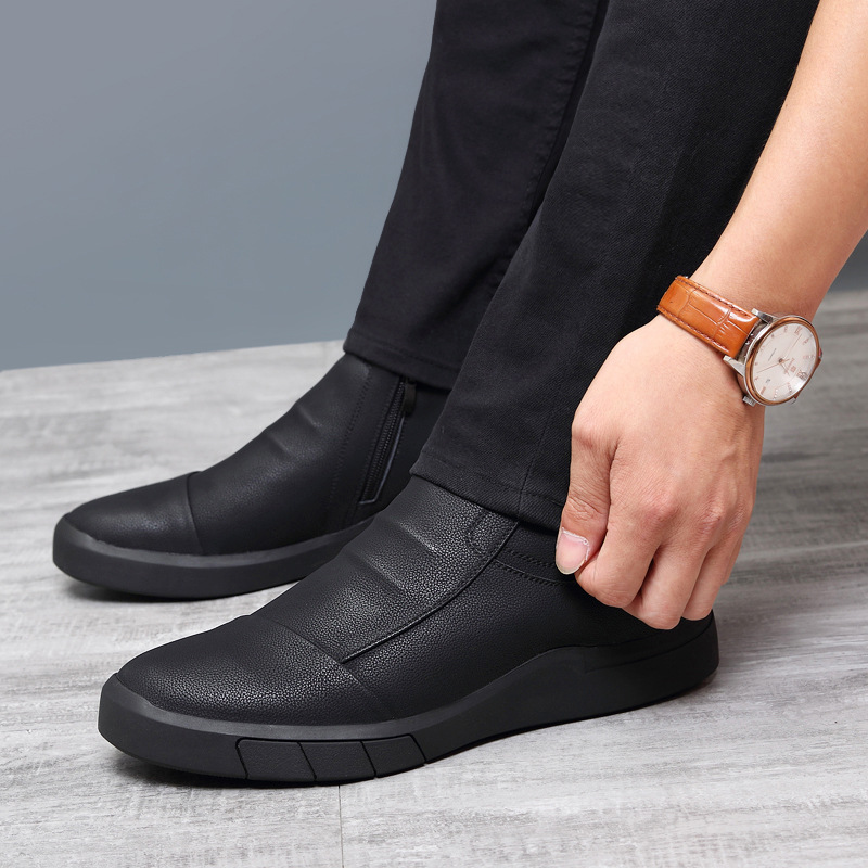 Zapatos de algodón de lana de vaca de invierno para hombre zapatos de cuero cálidos forrados de vellón superior de cuero casual al aire libre papá zapatos de hombre al por mayor