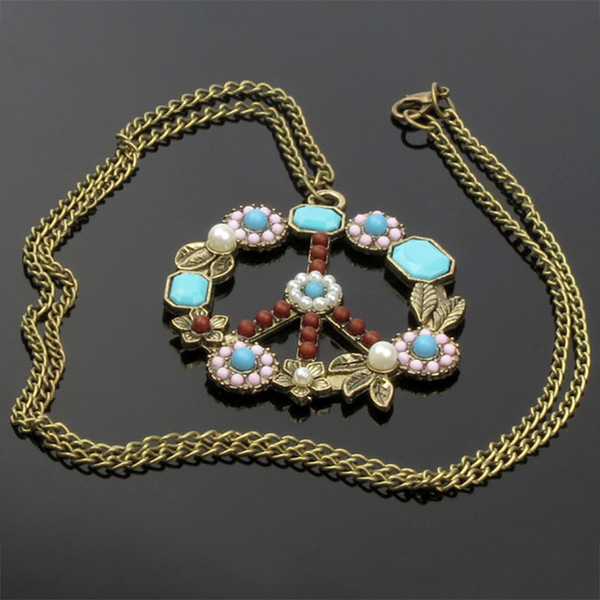 Retro turquoise stone inlay pearl