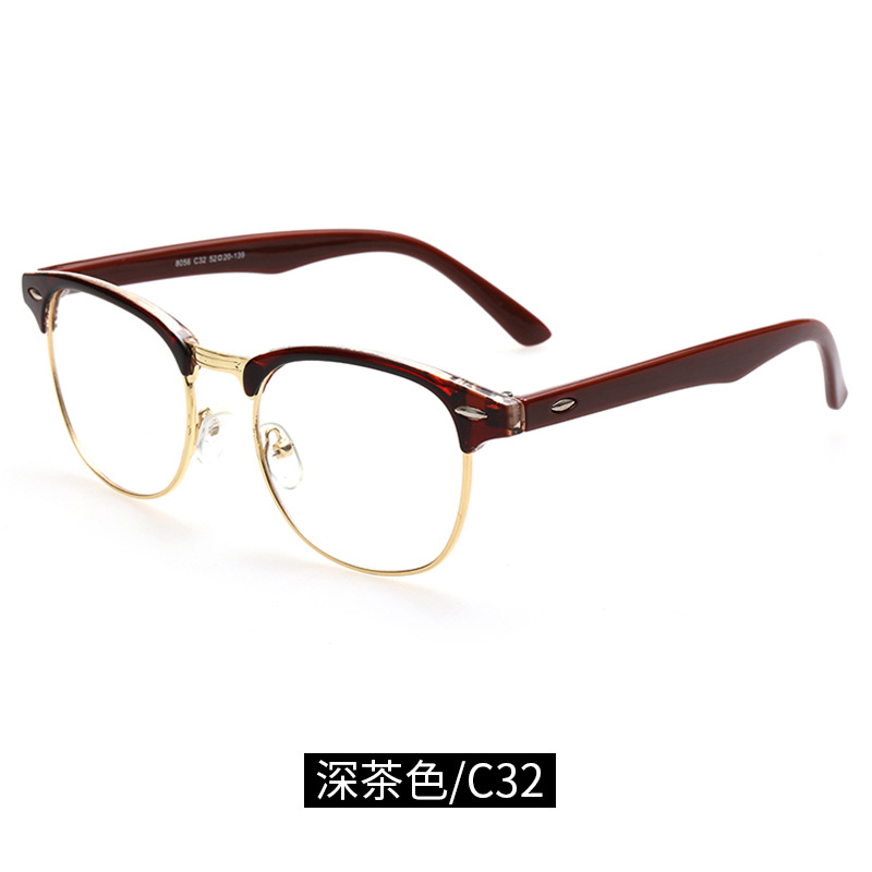 Nueva celebridad en línea mismo estilo gafas lisas caja retro gafas marco 8056 hombres y mujeres mismo estilo gafas lisas al por mayor