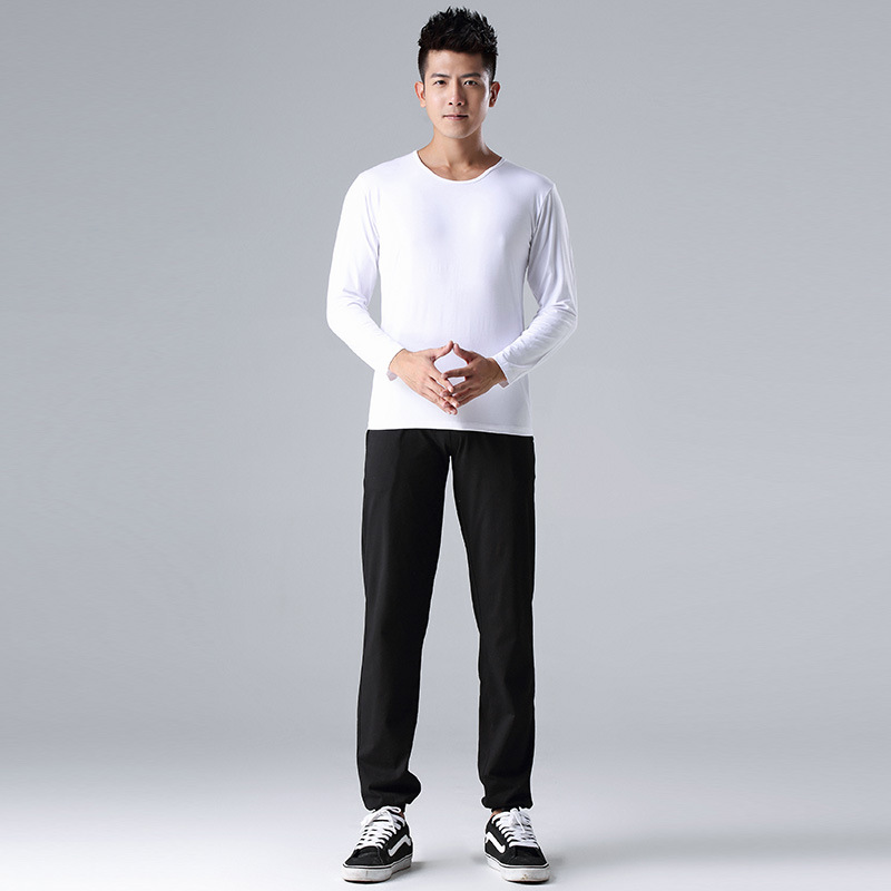 White long sleeve round neck + turnip pants suit