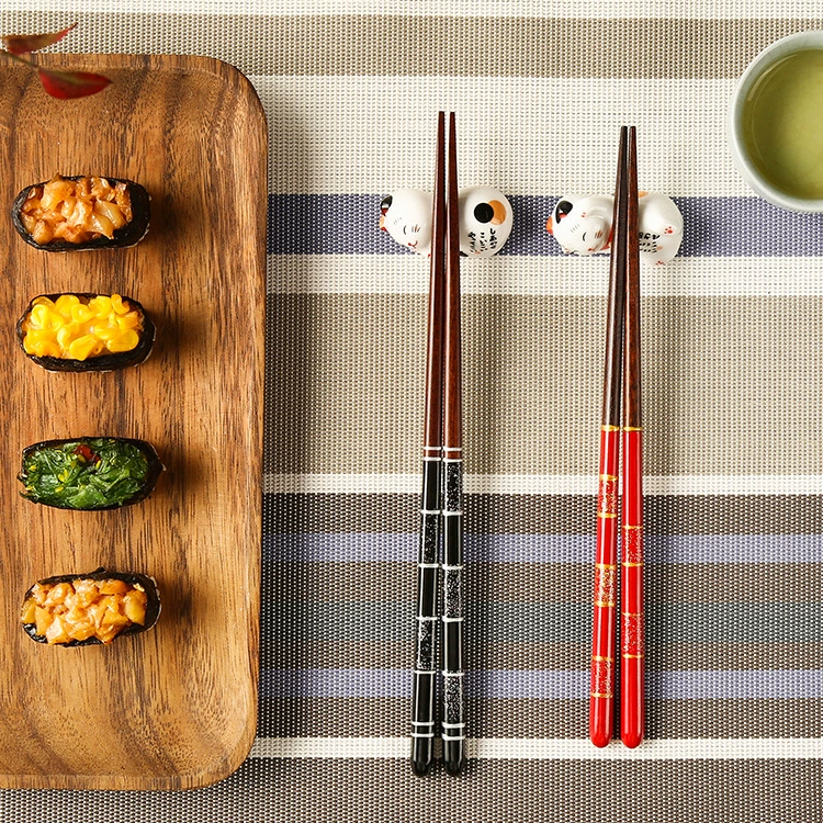 chopsticks from natural wood, red black gift box, japanese tableware