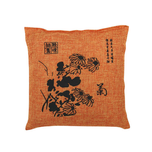 Printed bamboo charcoal bag plum, orchid, bamboo and chrysanthemum 500g decoration to remove formaldehyde smell for home and car dual-use linen activated carbon bag direct sales