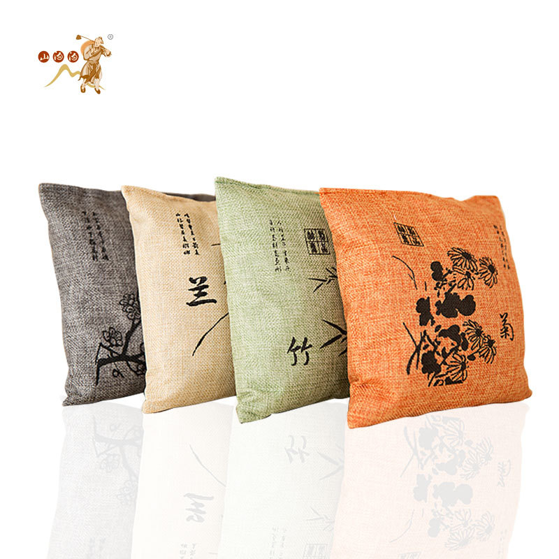 Factory activated carbon bag 500g household car formaldehyde linen printing plum, orchid, bamboo and chrysanthemum bamboo charcoal bag products wholesale