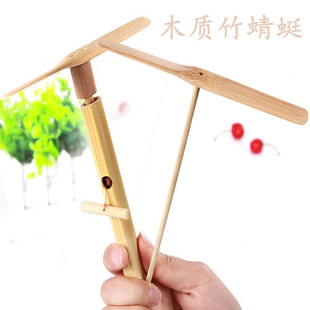 Bamboo Dragonfly wholesale stall luminous bamboo dragonfly flash flying sky fairy children's toy cable flying saucer bamboo cicada