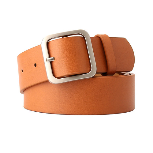 New Korean style women's belt, retro simple and versatile square buckle head pu leather, popular belt for women wholesale
