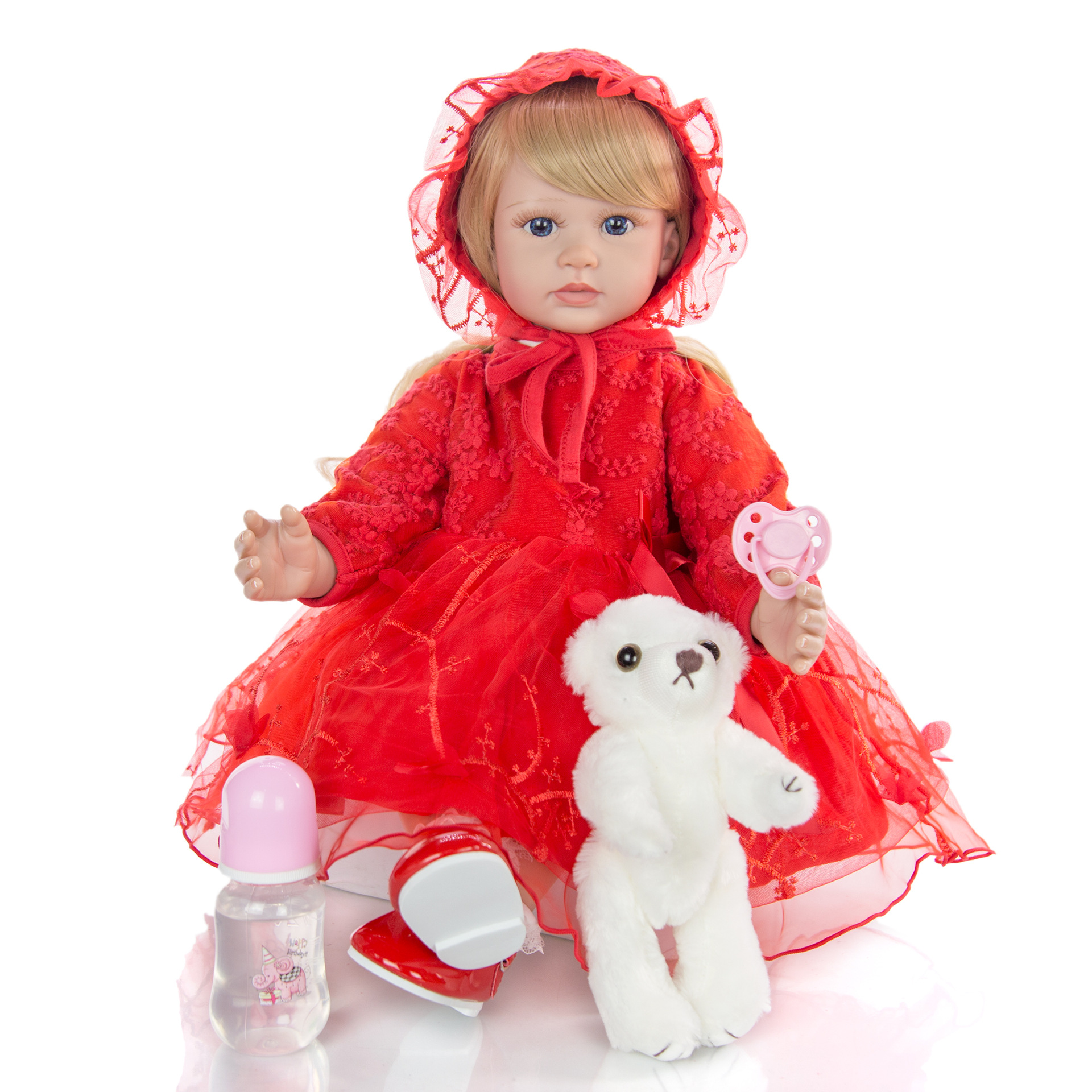 Muñeca de Bebé Reborn Realista 24 Pulgadas de Vinilo y Tela para Juegos Infantiles