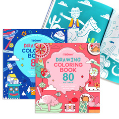 mideer Milu children's basic cognitive picture book for girls and boys, two coloring books that are durable and easy to draw and take with you