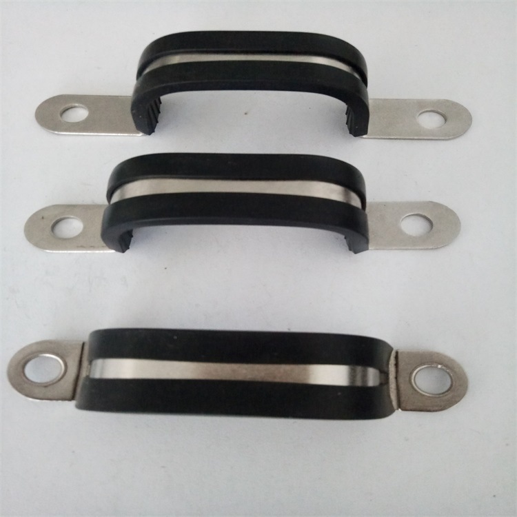 宝鸡福莱通双管固定U型管夹 M8螺栓固定高压线束支架3*19