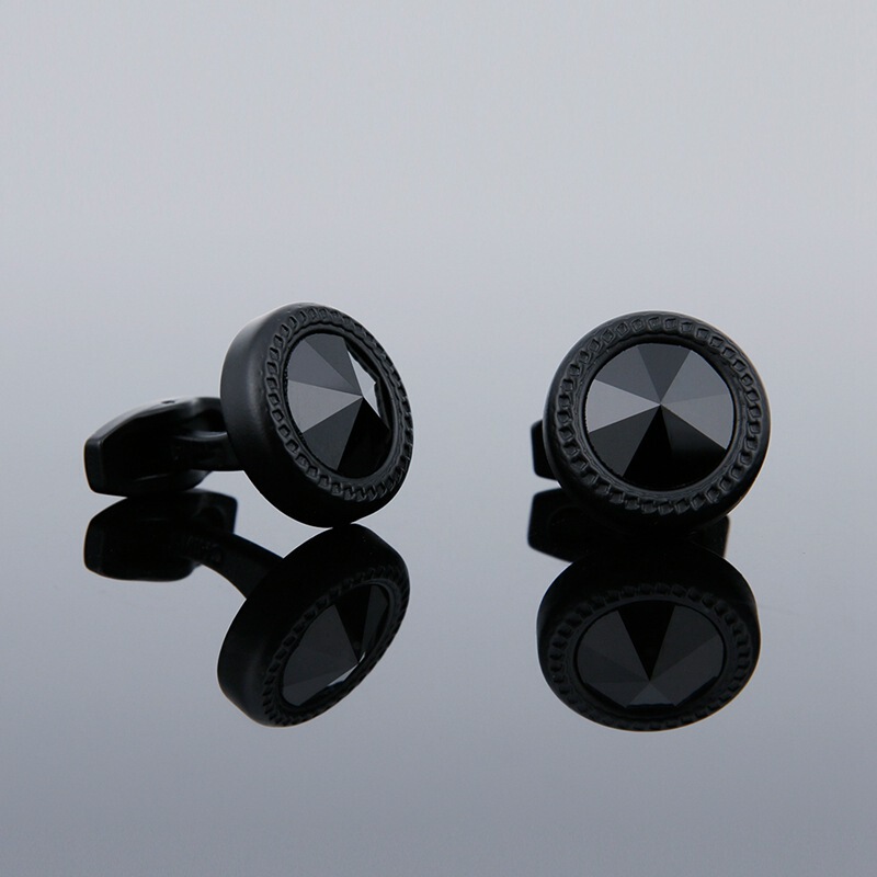 Men's cufflinks high quality cross-border hot fashion creative simple cool sand black round shirt jewelry wholesale