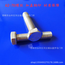 M12*30-M12*190不锈钢螺栓304不锈钢外六角螺丝 A2-70钢印螺栓