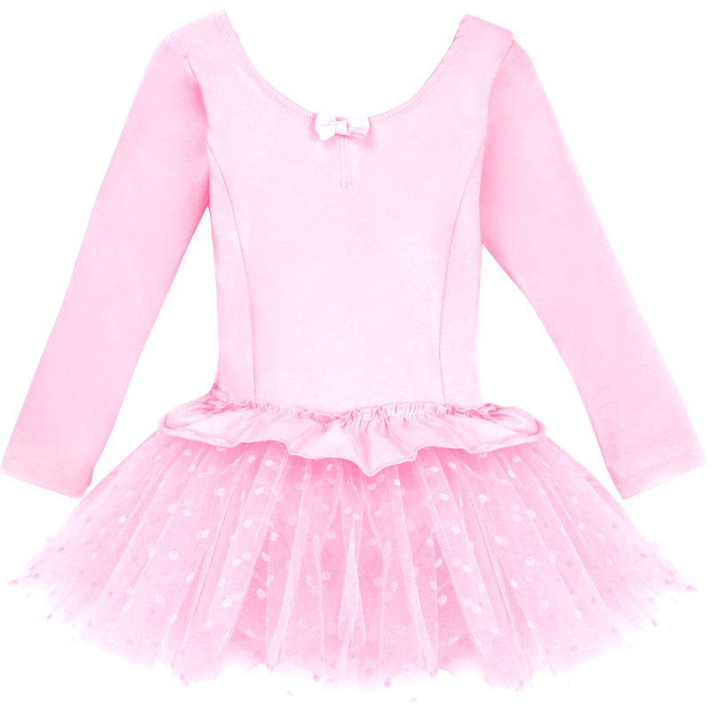 Traje de baile para niños vestido de Ballet para niñas manga larga media y grande para niños de una pieza pettiskirt traje de rendimiento vestido de princesa al por mayor