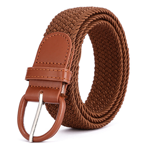 Cross-border woven women's skirt belt fashion casual versatile pin buckle men's belt student woven elastic belt