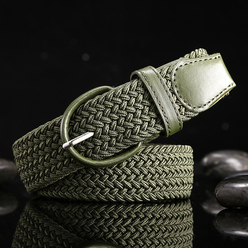 Cross-border woven women's skirt belt fashion casual versatile pin buckle men's belt student woven elastic belt