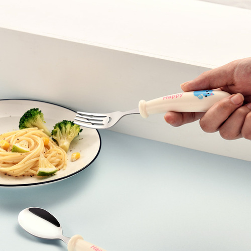 Y stainless steel children's tableware baby training spoon and fork set portable carrying box cartoon fork and spoon food supplement gift