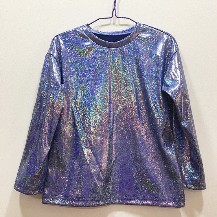 Cantando ropa de rendimiento de la Patria estilo chino estudiantes de primaria y secundaria banquete anfitrión lentejuelas suelta manga larga Camiseta Ropa de baile