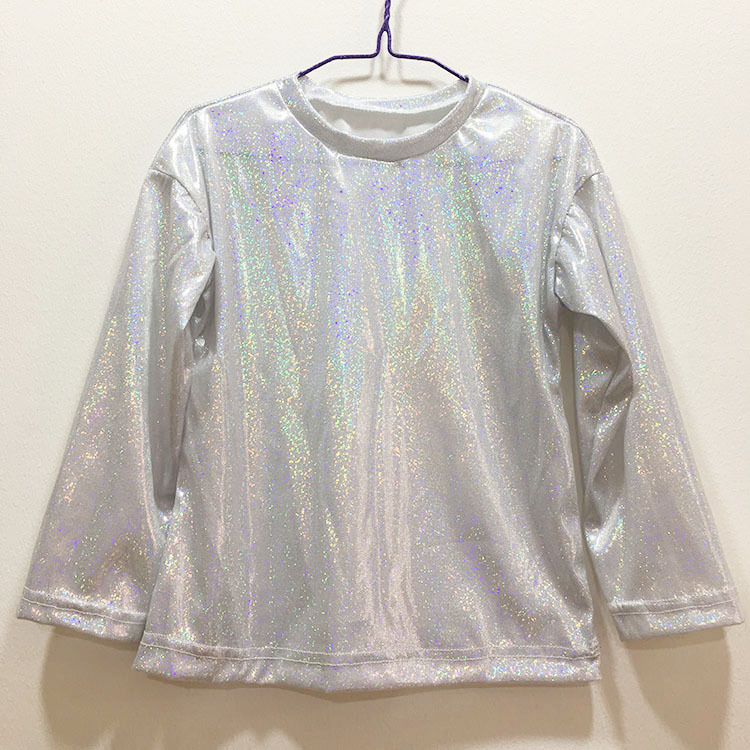 Cantando ropa de rendimiento de la Patria estilo chino estudiantes de primaria y secundaria banquete anfitrión lentejuelas suelta manga larga Camiseta Ropa de baile