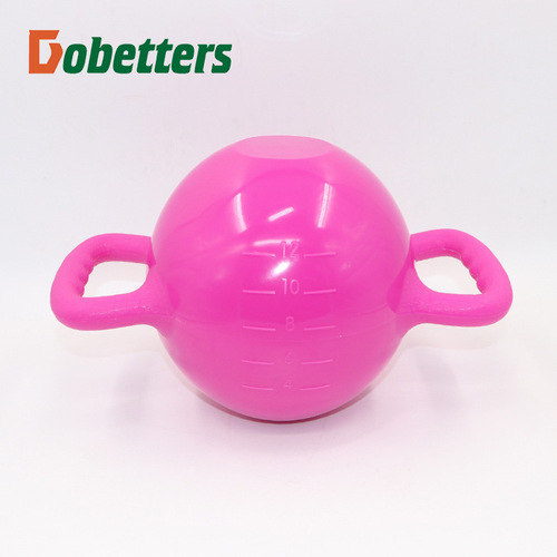 Yoga fitness kettle bell female water injection kettle bell double ear handle sports equipment Pilates yoga shaping dumbbell manufacturer