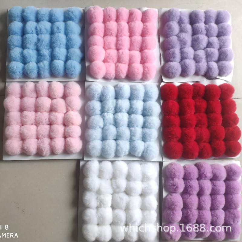 25 A version of 6cm Rex rabbit fur ball real fur ball diy handmade hair accessories headdress key chain material accessories