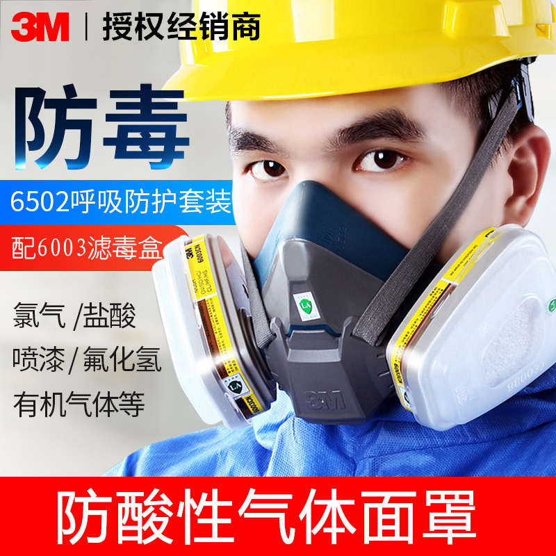 3M6502 máscara de gas pintura en aerosol pesticida a prueba de formaldehído amoníaco ácido sulfuro de gas máscara protectora de gas