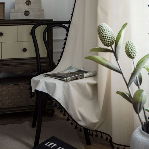 Yimanqiyun Curtains Solid Color Semi-Blackout Kitchen Curtains White Simple Partition Curtains Bay Window Translucent Curtains Finished Products