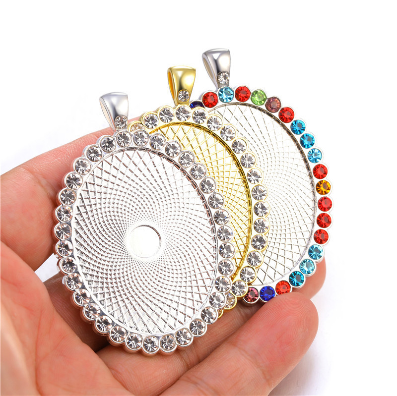 Champions League DIY Jewelry Accessories 30*40mm Dot Diamond Oval Alloy Base Photo Keychain Pendant Accessories Champions League DIY Jewelry Accessories 30*40mm Dot Diamond Oval Alloy Base Photo Keychain Pendant Accessories