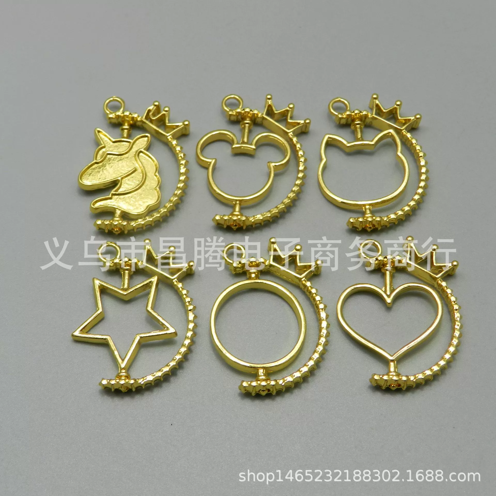 Цвет сохраняя корону вращающийся УФ Кристалл эпоксидная рама металлическая полая рама DIY ювелирные аксессуары материал ручной работы