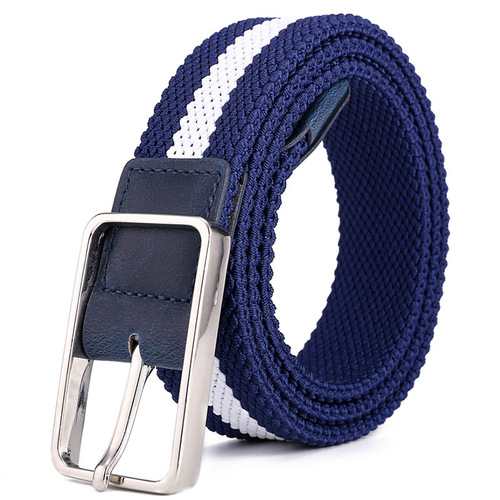 Dapai Korean style trendy elastic belt for men, youth elastic canvas belt, fashionable pin buckle woven trouser belt for women