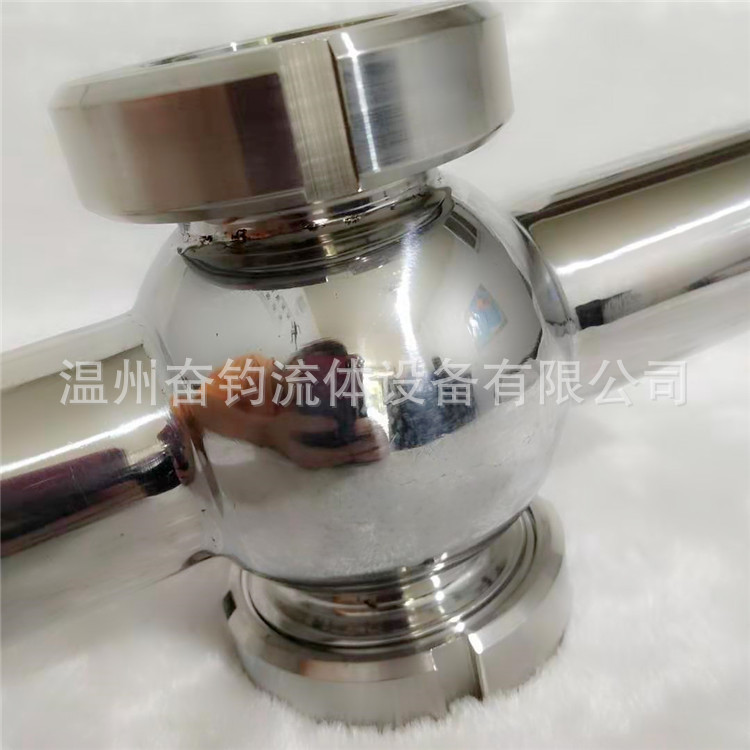 奋钧管件304不锈钢卫生级球形视镜食品级管道直通视镜焊接管道