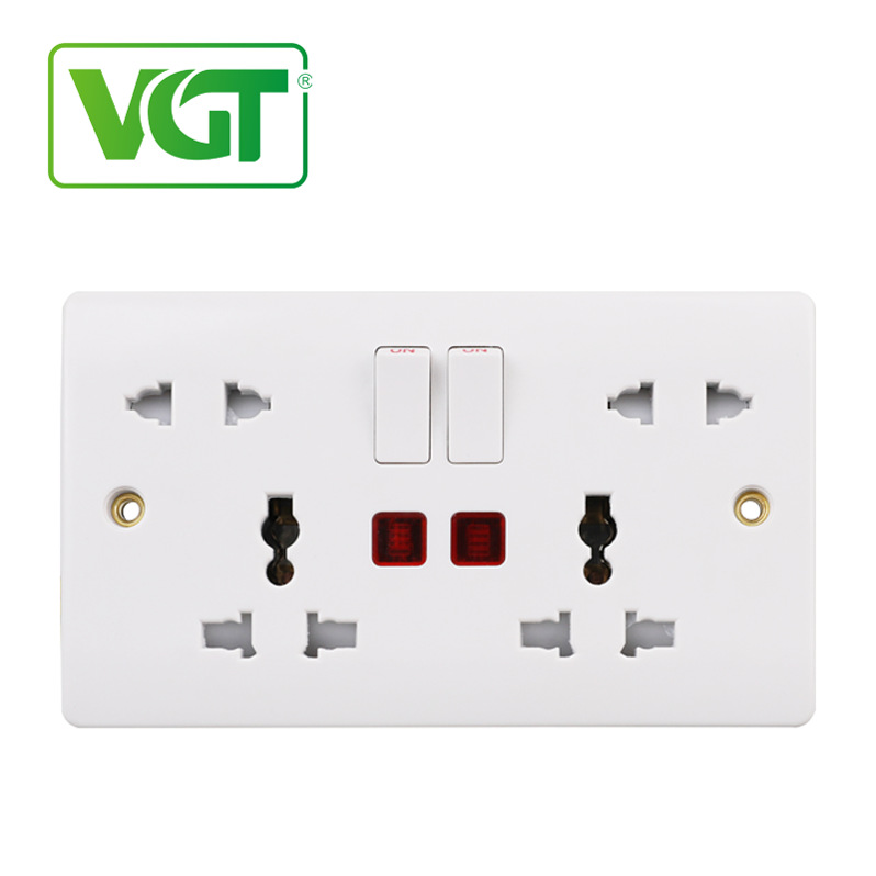 厂家供应 英式外贸胶木开关10孔插座 加工 8553MSL  胶木 BS1363