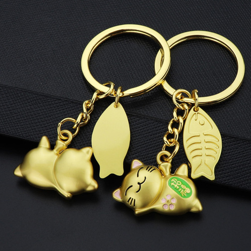 New Year Money Cat Keychain Opening Wealth Cat Small Cat Key Hook Money Cat Car Key Holder Gift